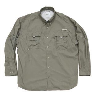 Columbia PFG Omni Shade Men’s Vented Fishing Shirt Olive Green XLT